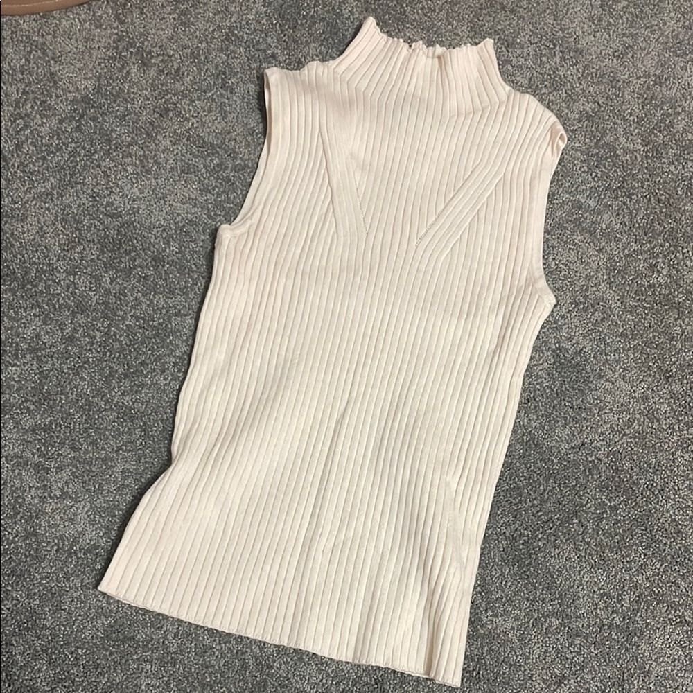 merokeety S Ribbed Cream Top Tank sweater blouse
